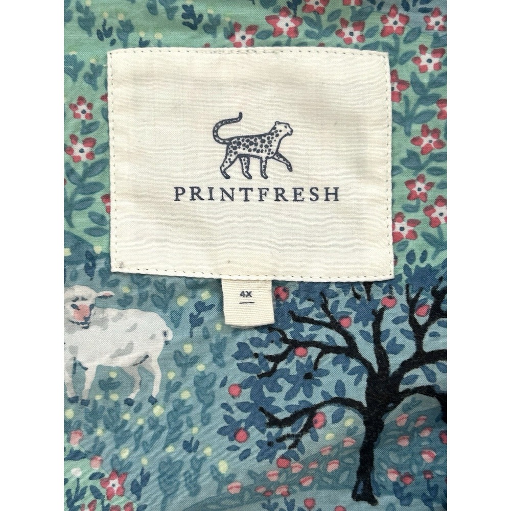 Printfresh Rolling Hills Shorts Pajama Set 4X Sheep Farmhouse Organic Cotton - Picture 7 of 16
